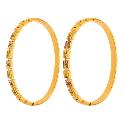 Bracelet en acier inoxydable, Acier inoxydable 304, Placage, bijoux de mode & pavé de micro zircon & pour femme, plus de couleurs à choisir, Vendu par PC
