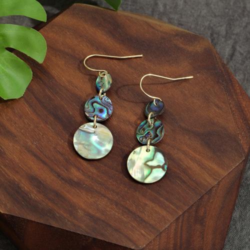 Abalone Shell Drop naušnica, s Cink Alloy, modni nakit & za žene, Prodano By par