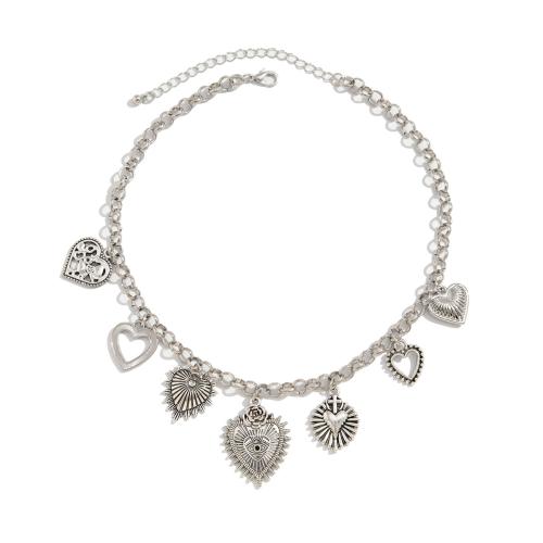 Zink Alloy Halsband, med järnkedja, plated, mode smycken & olika stilar för val & för kvinna, fler färger för val, Säljs av PC