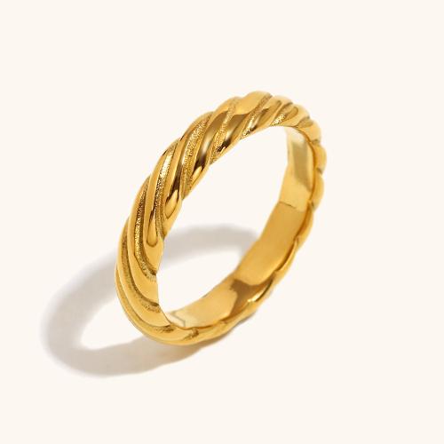 304 nehrđajućeg čelika Finger Ring, 18K pozlaćeno, modni nakit & različite veličine za izbor & za žene, Prodano By PC