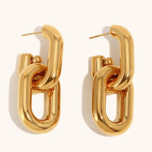 304 από ανοξείδωτο χάλυβα Drop Σκουλαρίκια, 18K επιχρυσωμένο, κοσμήματα μόδας & για τη γυναίκα & κοίλος, Sold Με Ζεύγος