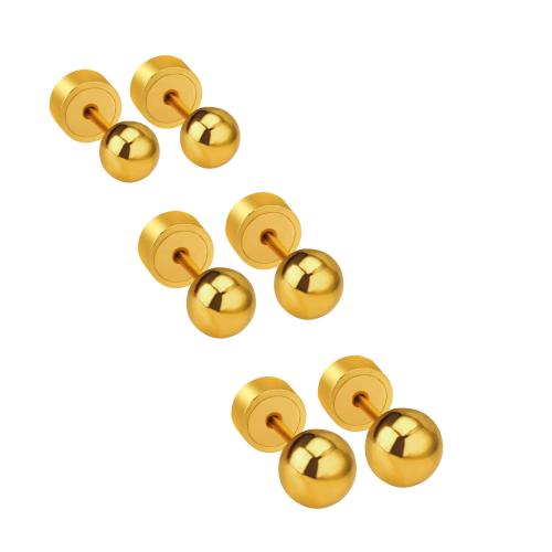 الفولاذ المقاوم للصدأ وأقراط, 304 الفولاذ المقاوم للصدأ, مطلي, مجوهرات الموضة & حجم مختلفة للاختيار & للمرأة, المزيد من الألوان للاختيار, تباع بواسطة زوج