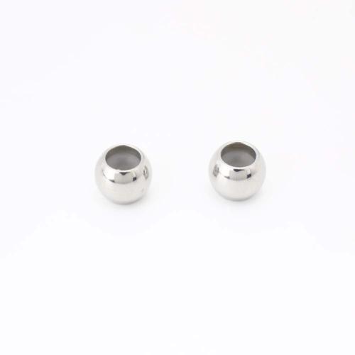 Stainless Steel Large Hole Beads 304 Stainless Steel DIY original color Sold By Pair