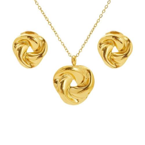304 Stainless Steel Jewelry Set 18K gold plated fashion jewelry & for woman Sold By PC