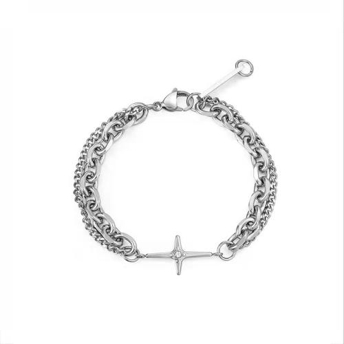 Titanium Steel Bracelet plated fashion jewelry & for woman original color Sold By PC