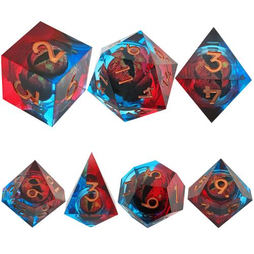 Resin Dice 7 pieces & Unisex Sold By Set