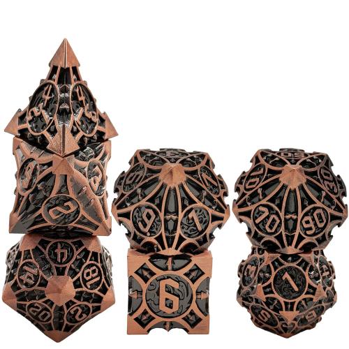 Zinc Alloy Dice plated 7 pieces & Unisex Sold By Set
