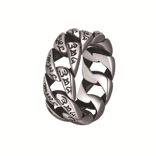 Acier inoxydable 304 bague, normes différentes pour le choix & pour homme & noircir, couleur originale, Taille:7-13, Vendu par PC