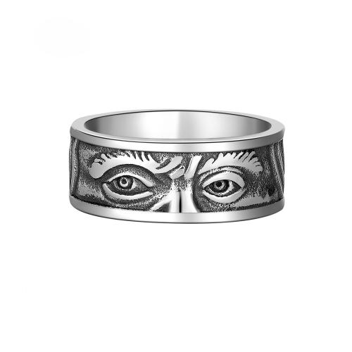 Acier inoxydable 304 bague, normes différentes pour le choix & pour homme & noircir, couleur originale, Taille:7-13, Vendu par PC