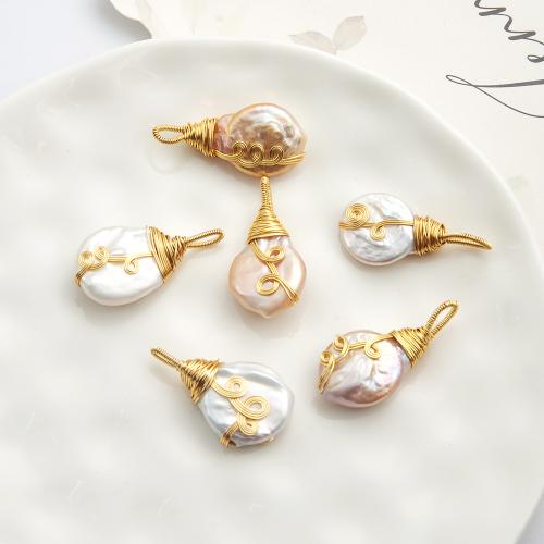 Pendants Péarla Fionnuisce, Pearl Fionnuisce, le Alloy, Bharócach, dath an óir plated, jewelry faisin, dathanna níos mó le haghaidh rogha, 28x26.50mm, Díolta De réir PC