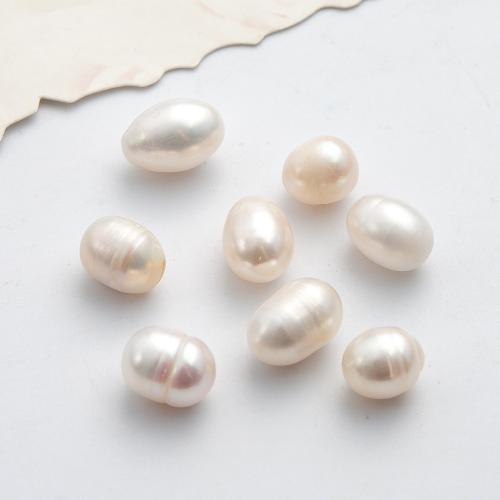Ingen hul ferskvandskulturperle Beads, Ferskvandsperle, Uregelmæssig, hvid, 9x8mm, Solgt af PC