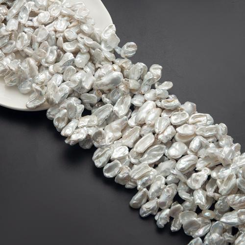Barok ferskvandskulturperle Beads, Ferskvandsperle, du kan DIY, hvid, 26x12mm, Solgt af PC