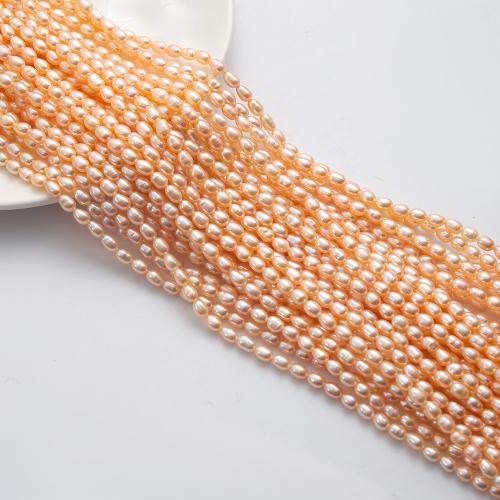 Rice ferskvandskulturperle Beads, Ferskvandsperle, Ris, du kan DIY, flere farver til valg, 4x5mm, Indvendig diameter:Ca. 60mm, Solgt af PC