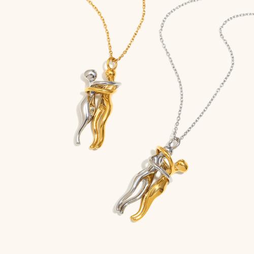 Collar de acero inoxidable de la joyería, acero inoxidable 316L, chapado, para mujer & 2-tono, más colores para la opción, Vendido por UD