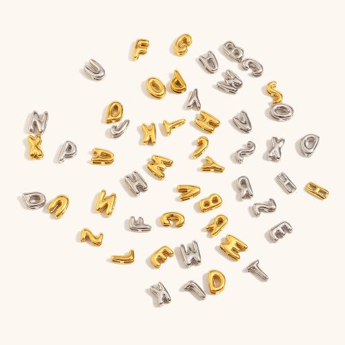 Stainless Steel Vedhæng Letter, 304 rustfrit stål, Alfabet bogstav, forgyldt, du kan DIY & forskellige design til valg, flere farver til valg, Solgt af PC
