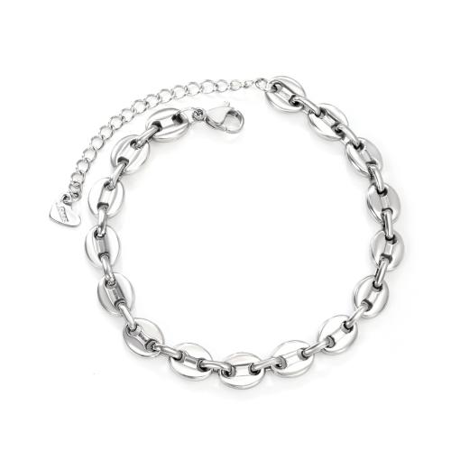 Jewelry Cruach dhosmálta Bracelet, 304 Cruach dhosmálta, plátáilte, jewelry faisin & unisex, dath bunaidh, Díolta De réir PC