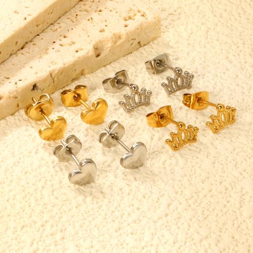 Stainless Steel Stud Earrings 304 Stainless Steel plated fashion jewelry & for woman Sold By Pair