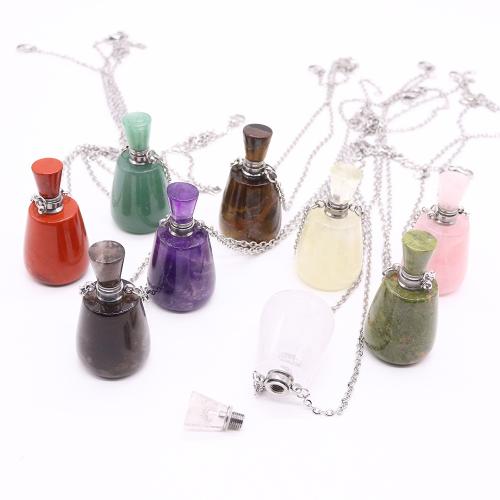 Jalokivi riipuksia koruja, kanssa Sinkkiseos, Perfume Bottle, päällystetty, tee-se-itse, enemmän värejä valinta, 20x38mm, Myymät PC