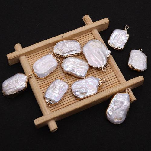 Ciondoli perle d'acqua dolci, perla d'acquadolce coltivata naturalmente, with lega in zinco, Irregolare, placcato, DIY, nessuno, 15x30mm, Venduto da PC