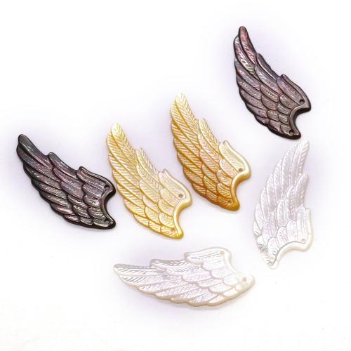 Shell Pendler, Wing Shape, forgyldt, du kan DIY, flere farver til valg, 14x34mm, Solgt af PC