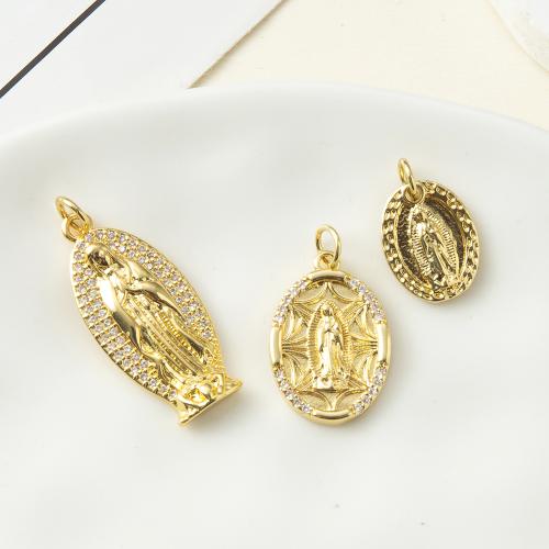 Cubique Pendentif en laiton zircon pavent, Placage, bijoux de mode & pavé de micro zircon, doré, protéger l'environnement, sans nickel, plomb et cadmium, 14x2.40x24.10mm, Vendu par PC