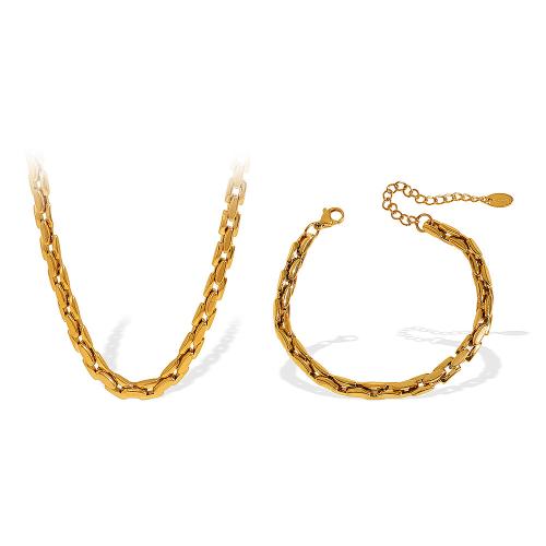 Set di gioielli in acciaio inox, 304 acciaio inox, placcato, gioielli di moda & unisex & stili diversi per la scelta, nessuno, Venduto da PC