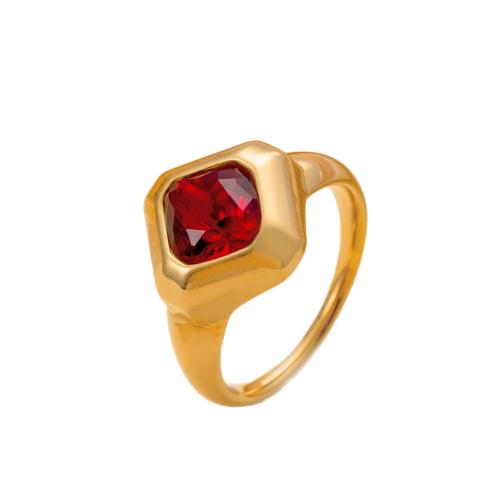 Gemstone Finger Ring, 304 rostfritt stål, med Natursten, guldfärg pläterade, mode smycken & Unisex & olika storlek för val, fler färger för val, Säljs av PC