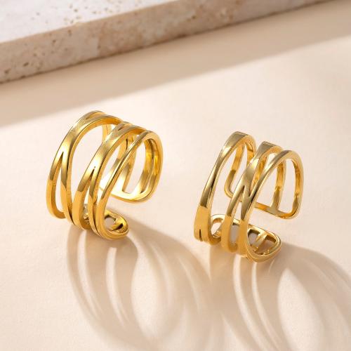 Ring Finger ze stali nierdzewnej, Stal nierdzewna 304, Pozłacane 18K, różne style do wyboru & dla kobiety & pusty, sprzedane przez PC