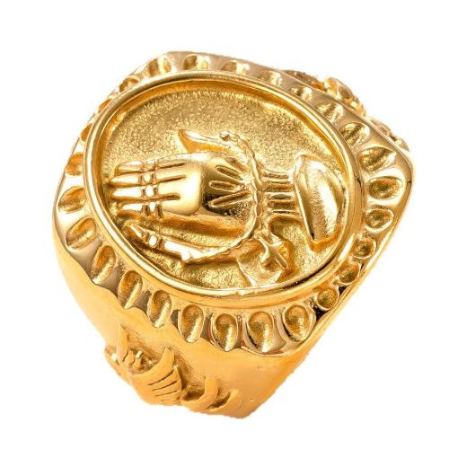 Ring Finger ze stali nierdzewnej, Stal nierdzewna 304, Pozłacane 18K, biżuteria moda & różnej wielkości do wyboru & dla człowieka, sprzedane przez PC