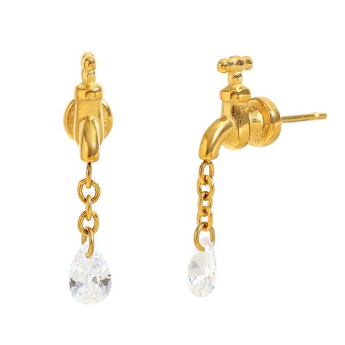 Cruach dhosmálta Buail Earring, 304 Cruach dhosmálta, le rhinestone aicrileach, Beartaíonn, 18K ór plátáilte, jewelry faisin & do bhean, Díolta De réir Péire