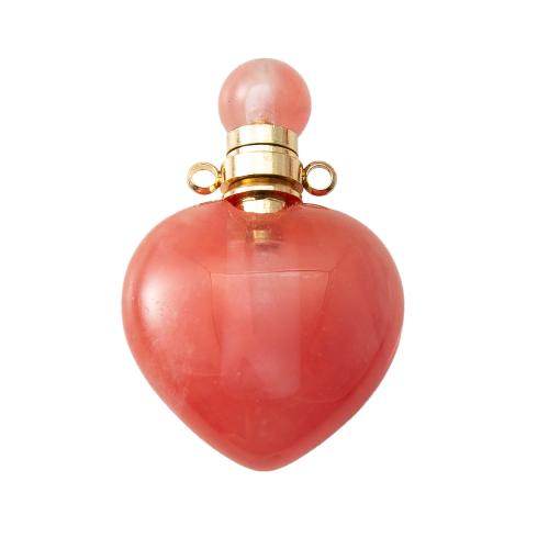 Naturlig kvarts hängen, Cherry Quartz, Parfym Flaska, plated, DIY, fler färger för val, 35.80x23x12mm, Säljs av PC