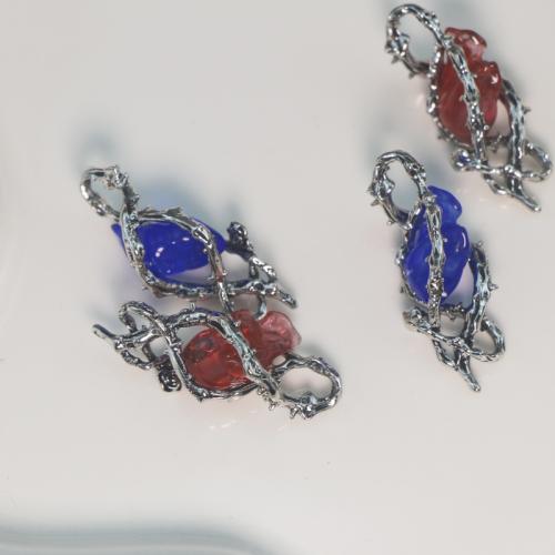 Gemstone Přívěsky Šperky, Zinek, s Drahokam, á, DIY, více barev na výběr, Prodáno By nastavit
