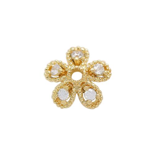 Mässing Bead Cap, Blomma, guldfärg pläterade, DIY & olika storlek för val & micro bana cubic zirconia, Säljs av PC