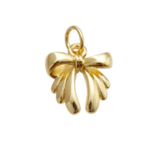 Μενταγιόν Brass Κοσμήματα, Ορείχαλκος, Bowknot, επιχρυσωμένο, κοσμήματα μόδας, χρυσαφένιος, νικέλιο, μόλυβδο και κάδμιο ελεύθεροι, 11.40x3.85x16mm, Sold Με PC