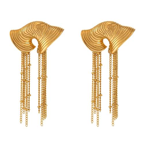 304 Stainless Steel Střapec Náušnice, módní šperky & pro ženy, více barev na výběr, Prodáno By Pair