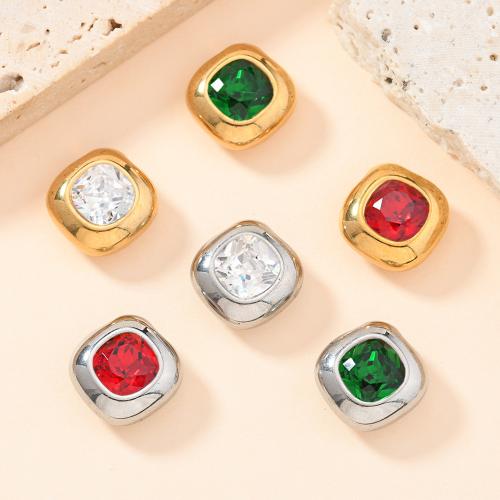 Kubiskt Zirconia hänge, 304 rostfritt stål, plated, DIY & micro bana cubic zirconia, fler färger för val, Säljs av PC