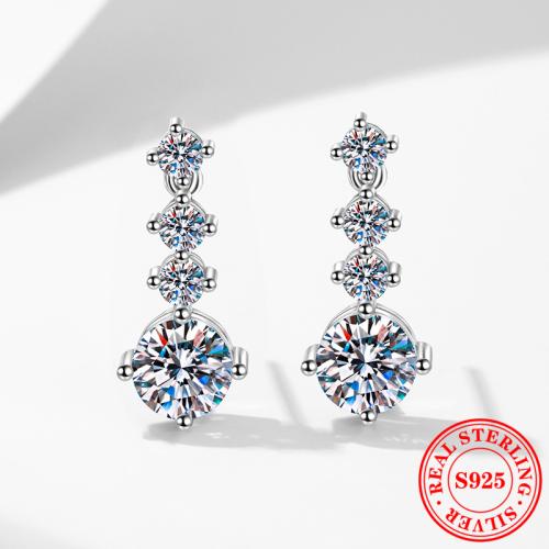 925 Sterling Silver Buail Earring, platanam plátáilte, ábhair éagsúla do rogha & micrea réiteach zirconia ciúbach & do bhean, 8x21mm, Díolta De réir Péire
