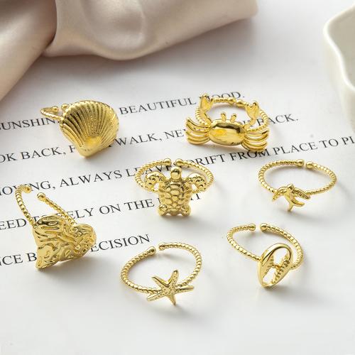 Mässing Finger Ring, plated, mode smycken, gyllene, nickel, bly och kadmium gratis, 23.50x15.60x21.60mm, Säljs av PC