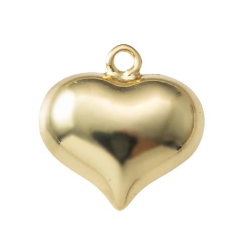 Pendente di ottone in forma cuore, placcato, gioielli di moda, dorato, assenza di nichel,piombo&cadmio, 18.20x8.10x18.60mm, Venduto da PC