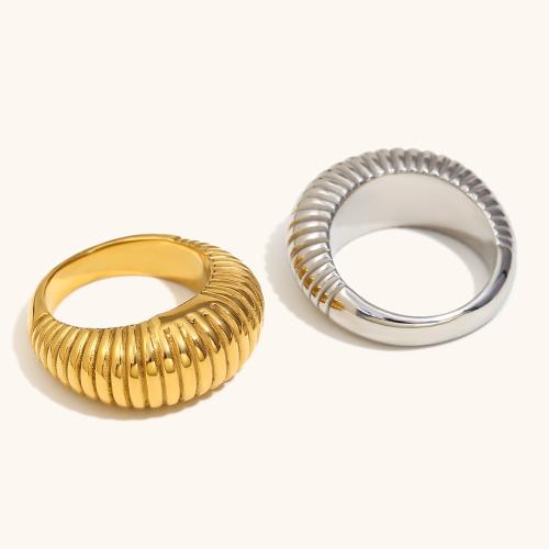 Rozsdamentes acél Finger Ring, 304 rozsdamentes acél, galvanizált, divat ékszerek & különböző méretű a választás & a nő, több színt a választás, Által értékesített PC