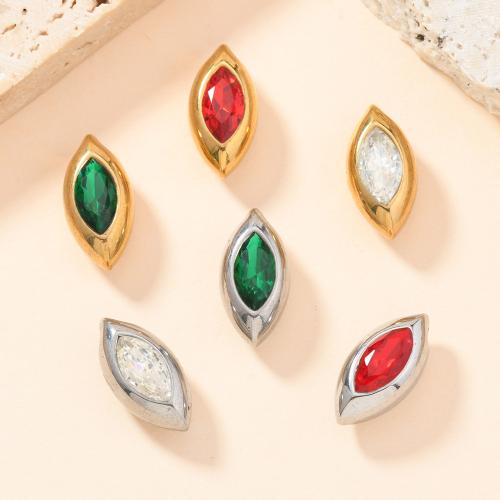 Kubiskt Zirconia hänge, 304 rostfritt stål, med Cubic Zirconia, plated, DIY, fler färger för val, Säljs av PC