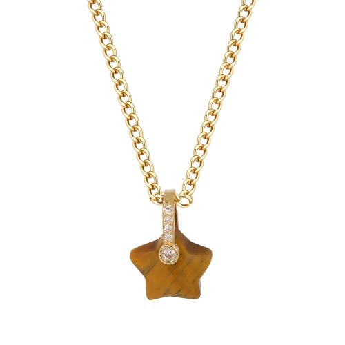 Gemstone Jewelry karoliai, 304 Nerūdijantis plienas, su Brangakmenis, rankų darbo, įvairios medžiagos pasirinkimas & unisex & su Kalnų krištolas, aukso, Pardavė PC