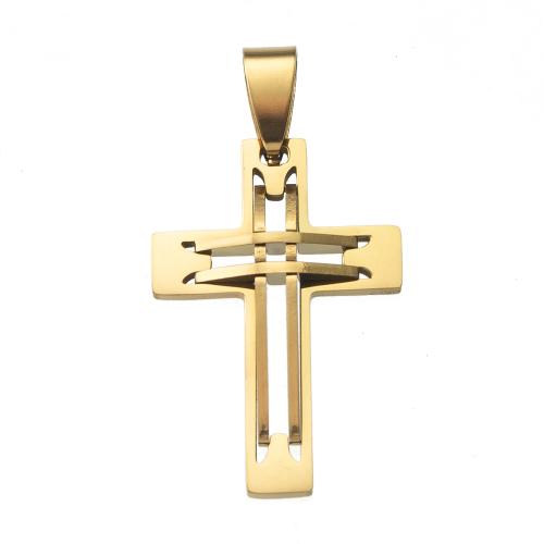 Pendants Cruach Cross dhosmálta, 304 Cruach dhosmálta, plátáilte, DIY, dathanna níos mó le haghaidh rogha, 20.68x3.70x38.65mm, Díolta De réir PC