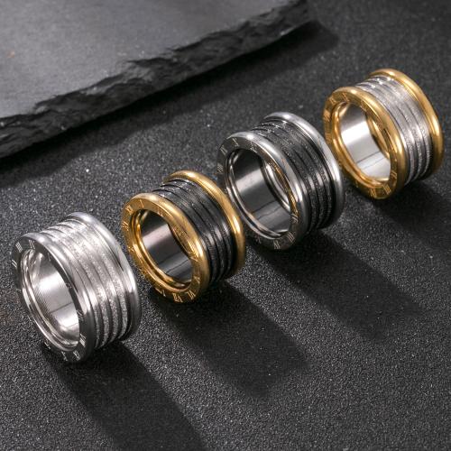 304 roestvrij staal Finger Ring, plated, verschillende grootte voor keus & voor de mens & frosted, meer kleuren voor de keuze, Verkocht door PC