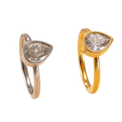 304 roestvrij staal Finger Ring, plated, uniseks & verschillende grootte voor keus & met strass, meer kleuren voor de keuze, Verkocht door PC