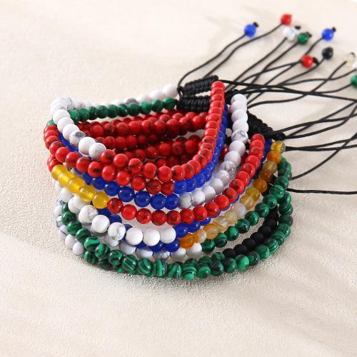 Gemstone Apyrankės, Natūralus akmuo, su Mazgas laidas, rankų darbo, Bižuterijos & įvairios medžiagos pasirinkimas & unisex, Pardavė PC