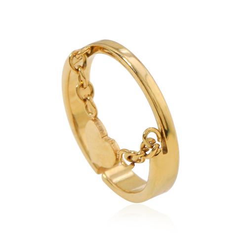 304 Nerūdijantis plienas Cuff Finger Ring, padengtą, Bižuterijos & moters, aukso, Dydis:7, Pardavė PC