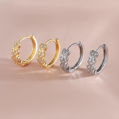 Boucles d'oreilles en laiton zircon cubique pavent, Placage, bijoux de mode & pavé de micro zircon & pour femme, plus de couleurs à choisir, Vendu par paire