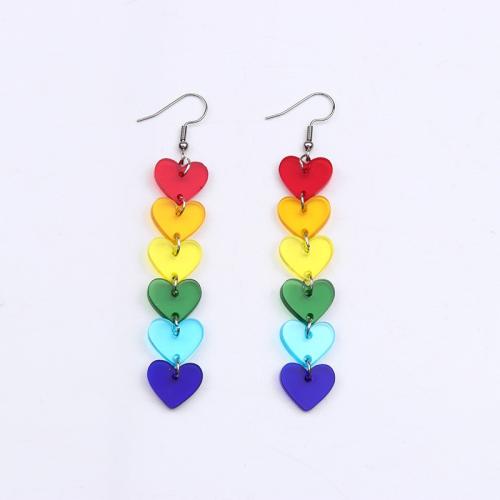 Acrylic Jewelry Earring Brass with Acrylic printing fashion jewelry & for woman Sold By Pair