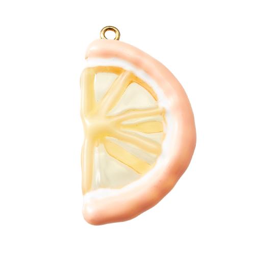 Resin Pendel, Lemon, du kan DIY, flere farver til valg, 21.88x5.60x39.20mm, Solgt af PC